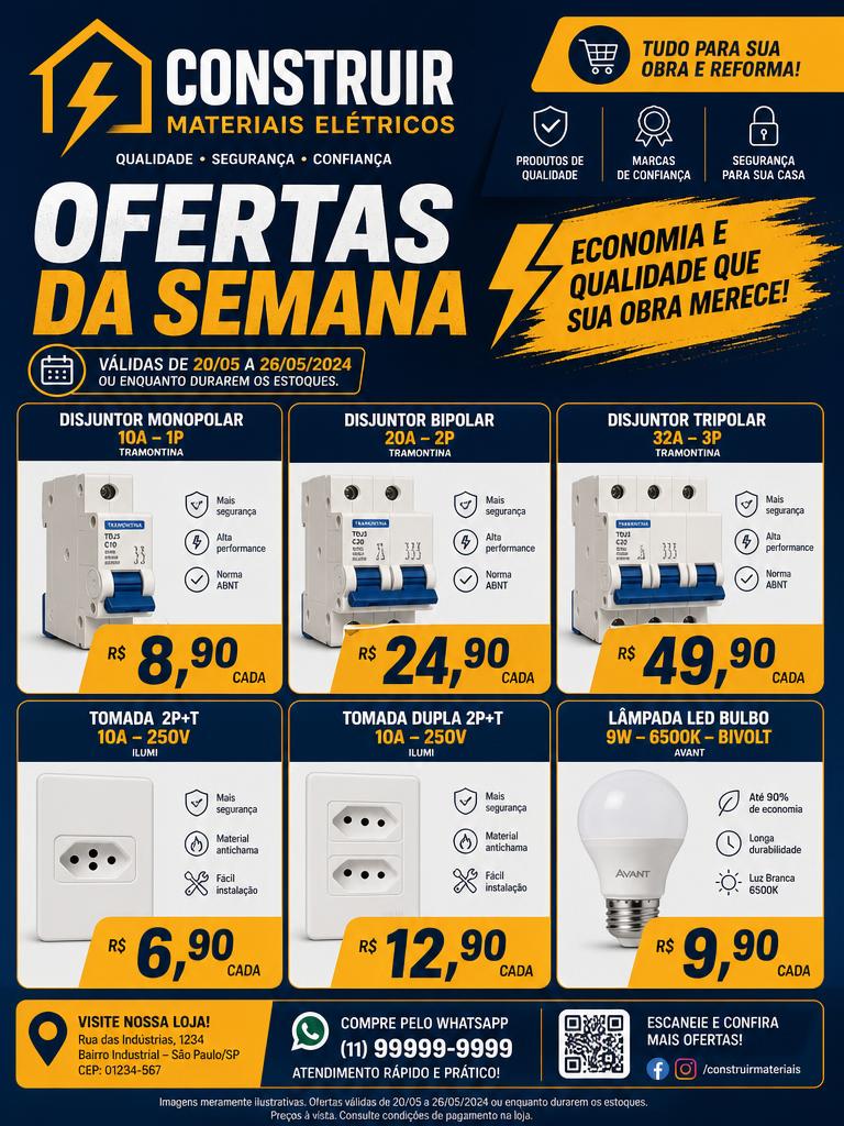 Encarte Ofertas da semana — Disjuntores e tomadas