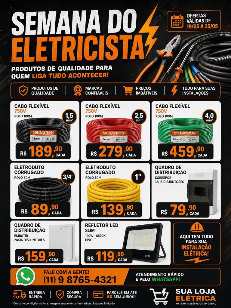 Encarte Semana do Eletricista — Cabos e eletrodutos